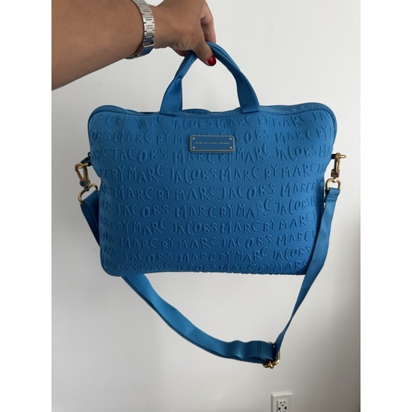 Marc Jacobs Handbags - Marc Jacob's Blue Laptop Bag With Adjustable Strap